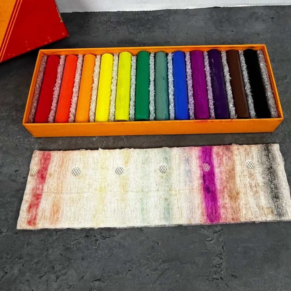 Vintage Binney & Smith An-Du-Septic‎ Dustless Chalk 12 Colors No 6112 USA Made